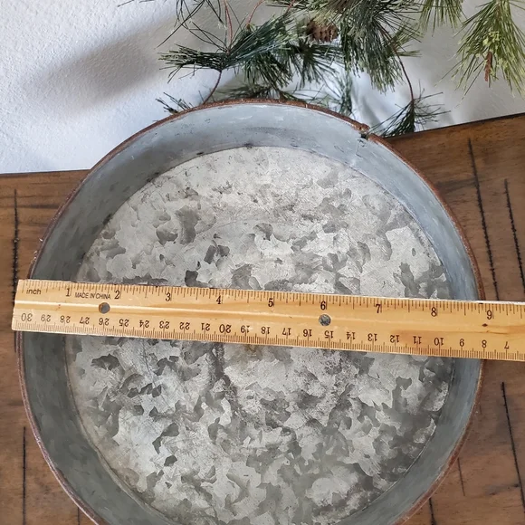 Galvanized Pedestal Planter Tray 10 5" - Picture 7 of 8